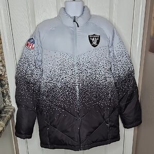 NFL Raiders Puffer Jacket RARE - Black and Gray size Medium